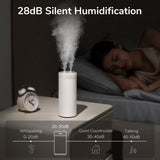 Small 500ml Desk Humidifier with Night Light & Quiet Mist in use beside a sleeping person, showcasing silent operation.