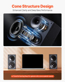 Passive Bookshelf Home Speakers Pair Of Stereo Audio Speakers Cone 70Hz-20KHz